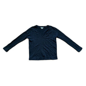 Standard JAMES PERSE Black Heather Long Sleeve V Neck T Shirt Tee Women's Size 2